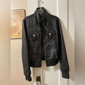 Baby phat cropped leather jacket